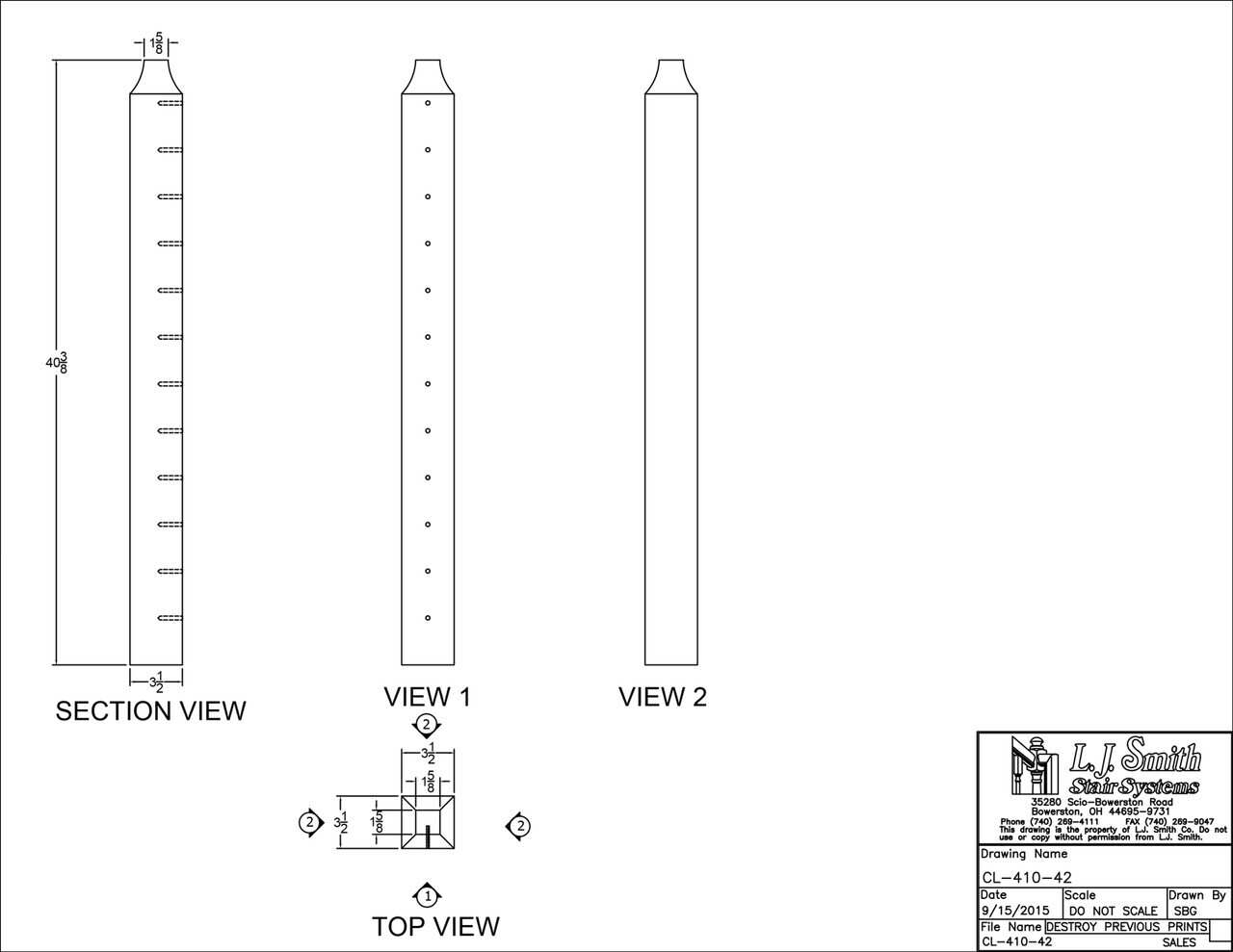 Cable System - Wood Newel - Level Start/Stop CL-410-XX - StairPartsNow.com