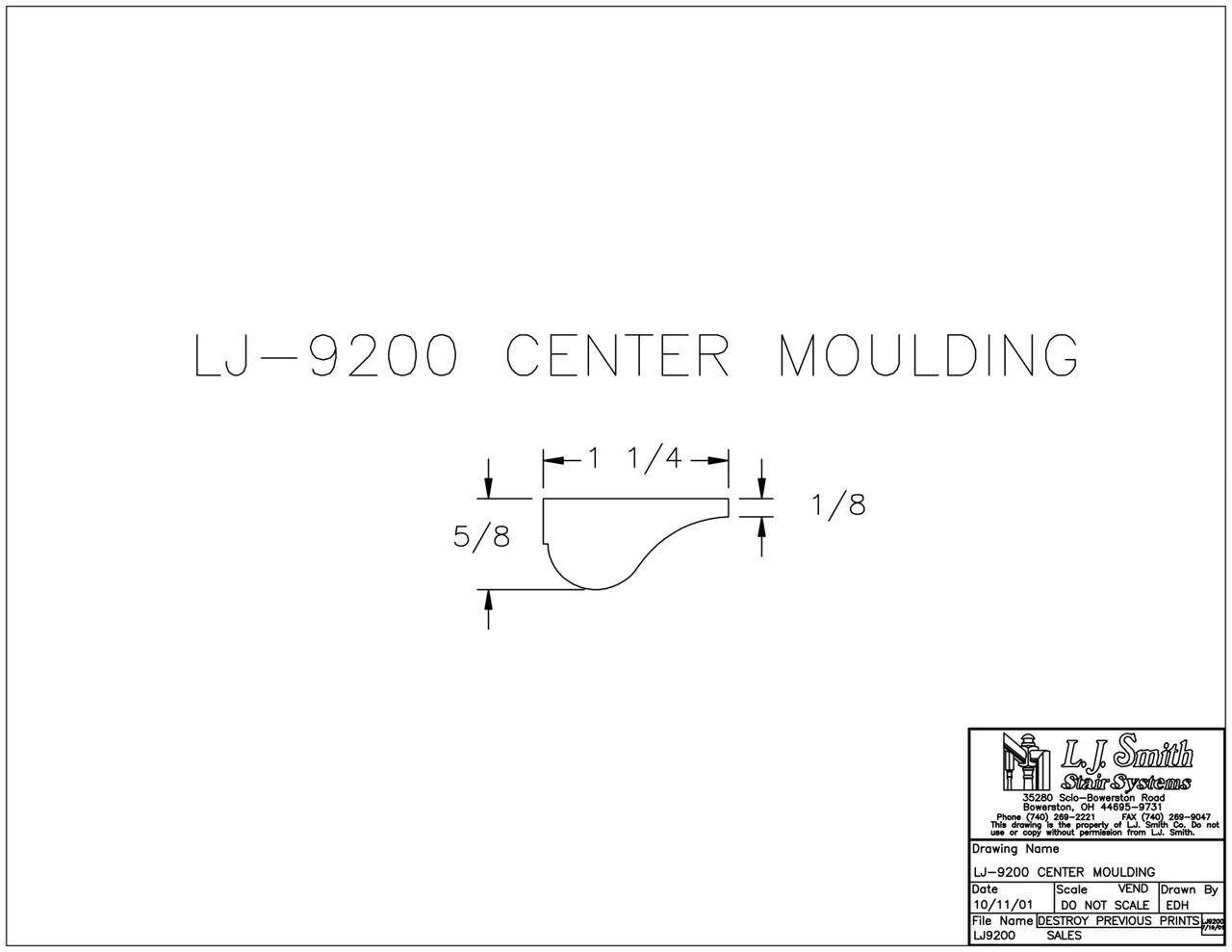 LJ-9200 — Box Newel Moulding - Center - StairPartsNow.com