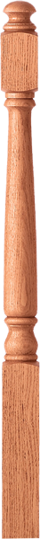 LJ-4180MT-48 - Colonial Mushroom Top Newel - 3-1/4" Square x 48"