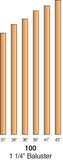 R-100 - Solid Wood "Blank" Baluster - 1-1/4" Square