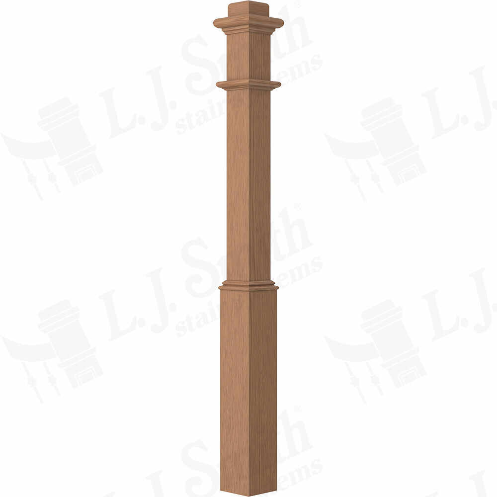 3091 - Plain Panel Traditional Box Newel 4-1/2" Square x 55"