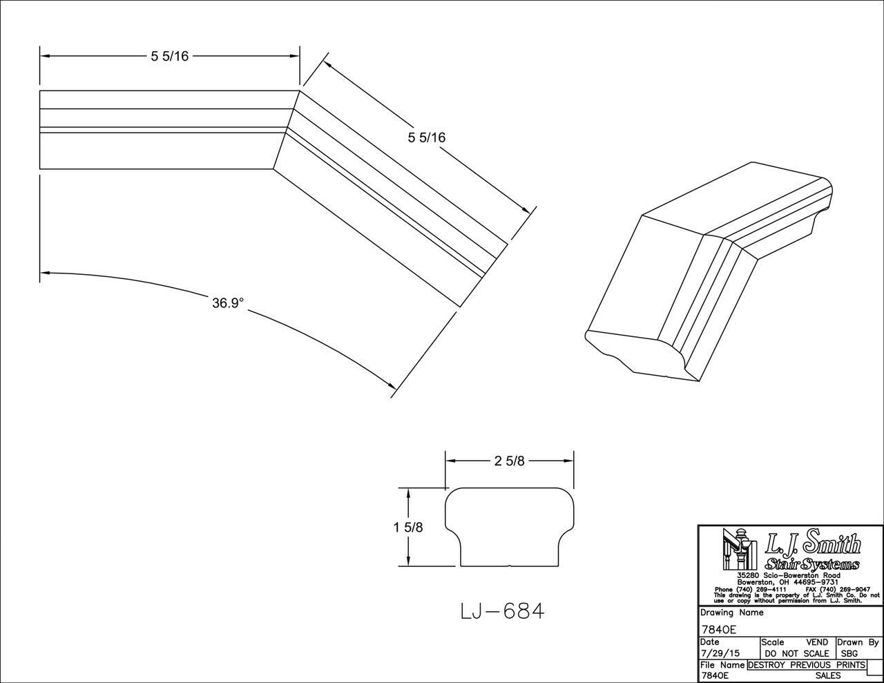 784OE - Overeasing for LJ Linear Handrail System