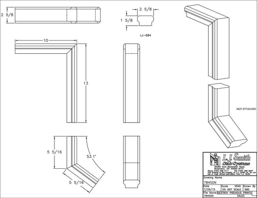 784SGN - Straight Gooseneck for LJ Linear Handrail System