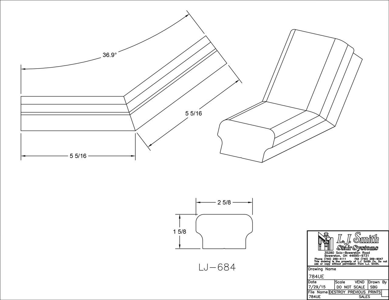 784UE - Upeasing for LJ Linear Handrail System