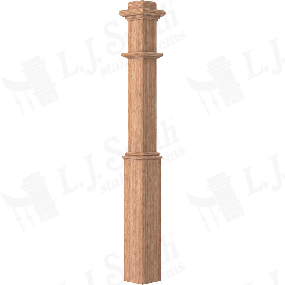 960-48 - Solid Wood Box Newel with Sleeve - 4-1/2" Square x 48"