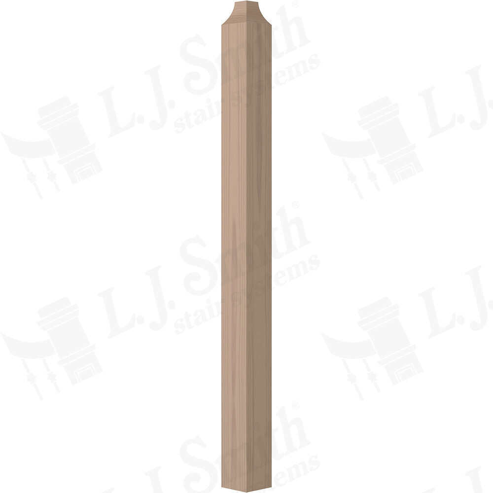 Cable or Tube System - Wood Newel - Level Blank Newel - B-400-48 - StairPartsNow.com