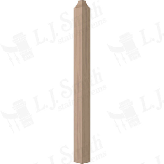 Cable or Tube System - Wood Newel - Level Blank Newel - B-400-48 - StairPartsNow.com