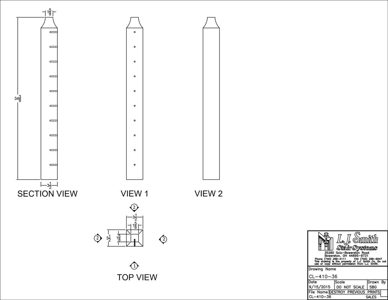 Cable System - Wood Newel - Level Start/Stop CL-410-XX - StairPartsNow.com