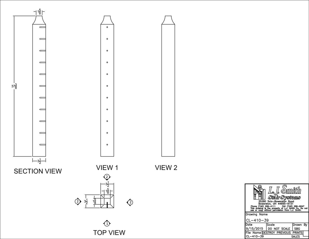Cable System - Wood Newel - Level Start/Stop CL-410-XX - StairPartsNow.com