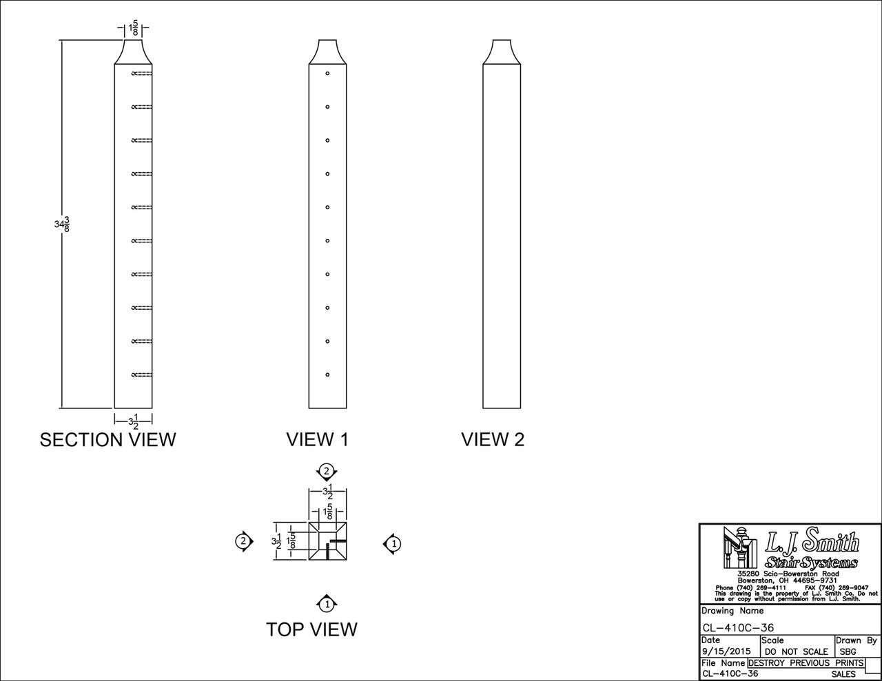 Cable System - Wood Newel - Level Corner - CL-410C-XX - StairPartsNow.com