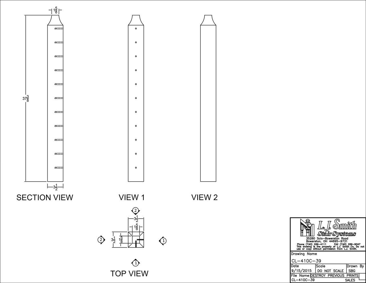 Cable System - Wood Newel - Level Corner - CL-410C-XX - StairPartsNow.com