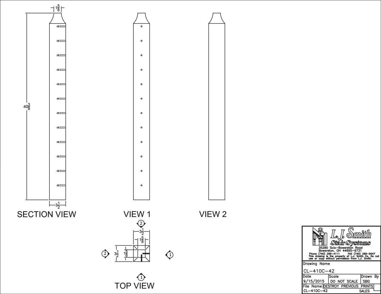 Cable System - Wood Newel - Level Corner - CL-410C-XX - StairPartsNow.com