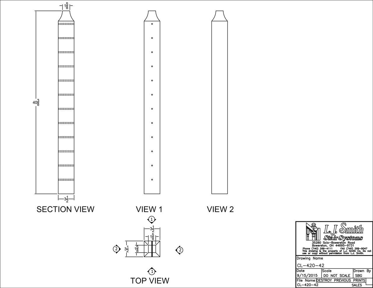 Cable System -  Wood Newel - Level Pass Through- CL-420-XX