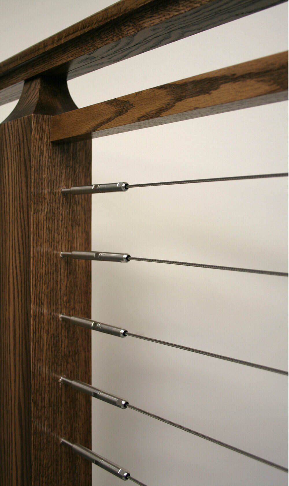 CL-WDFTGS-SS - Wood Level Newel Run Fixed/Tensioner Pair - StairPartsNow.com