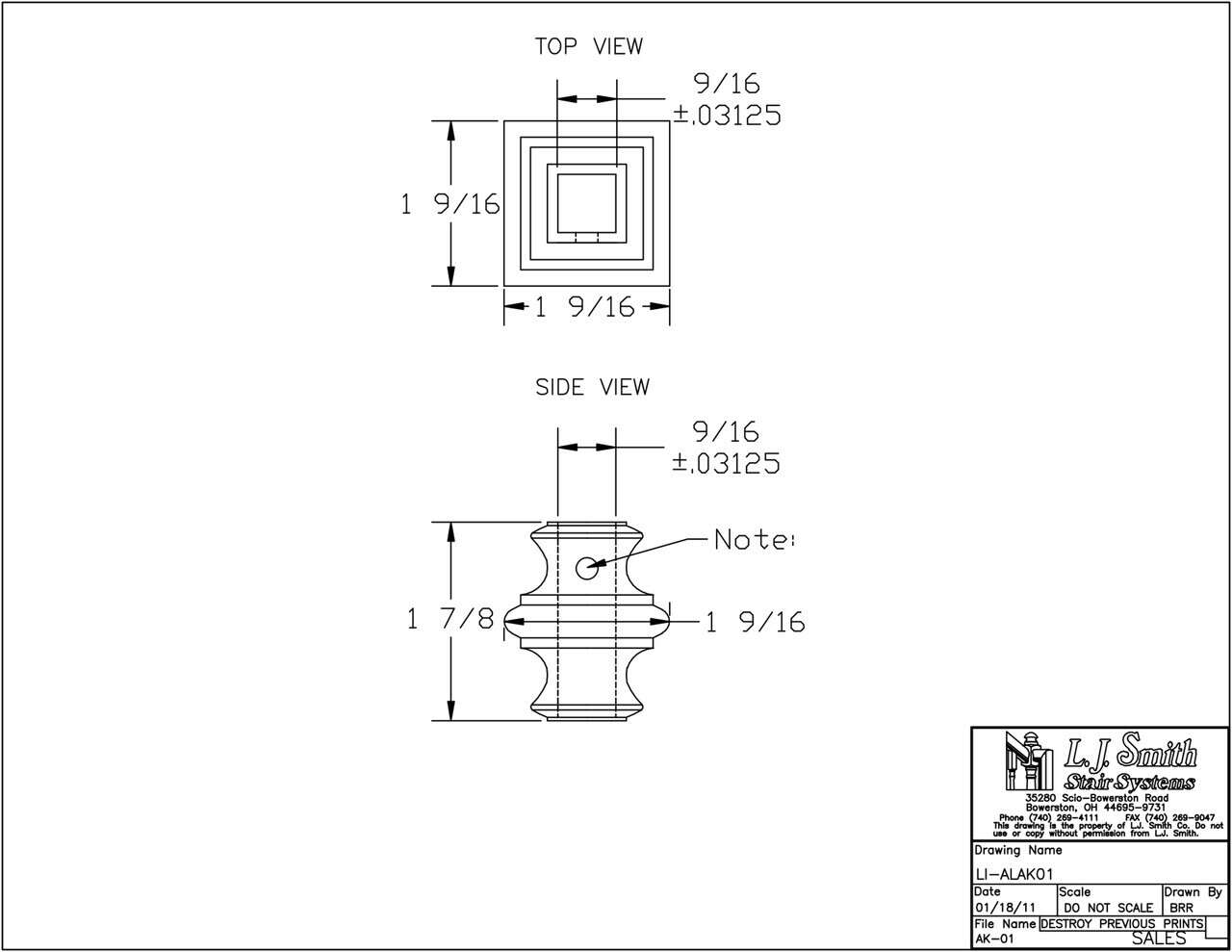 LI-ALAK01 - Adjustable Knuckle - StairPartsNow.com