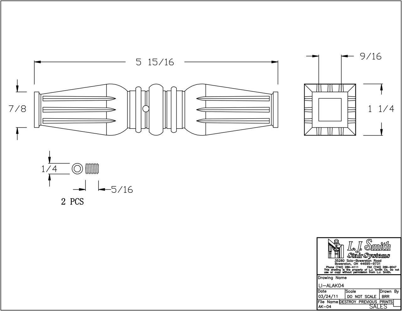 LI-ALAK04 - Adjustable Knuckle - StairPartsNow.com