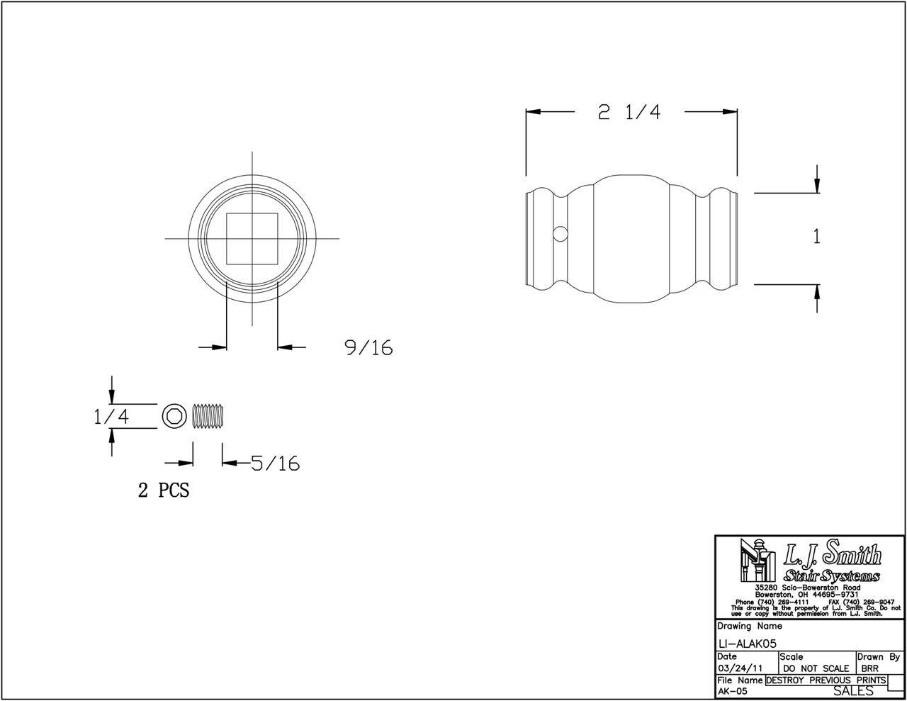 LI-ALAK05 - Adjustable Knuckle - StairPartsNow.com