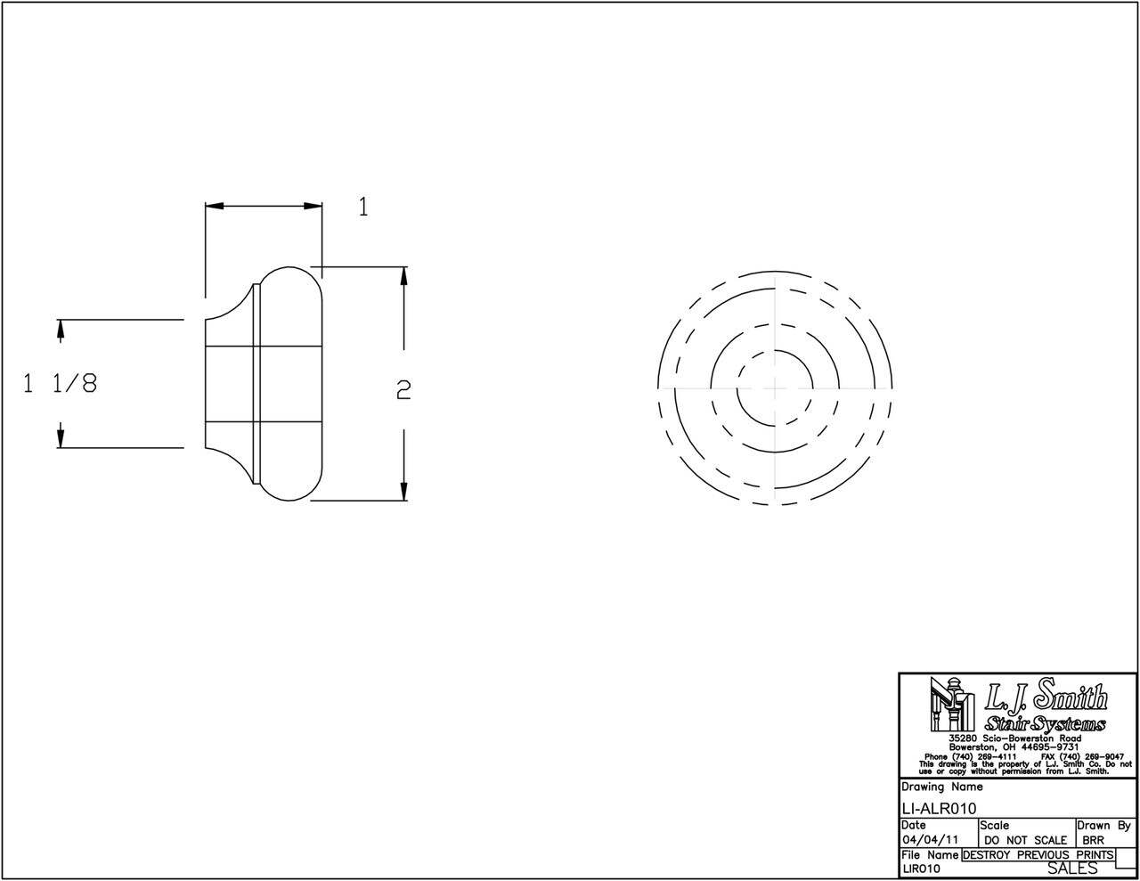 LI-ALR010 — Round Shoe for 5/8" Round Iron Balusters