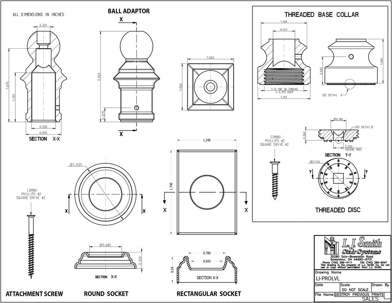 LI-PROLVL — IronPro Level Kit Iron for 1/2" Square Iron Balusters