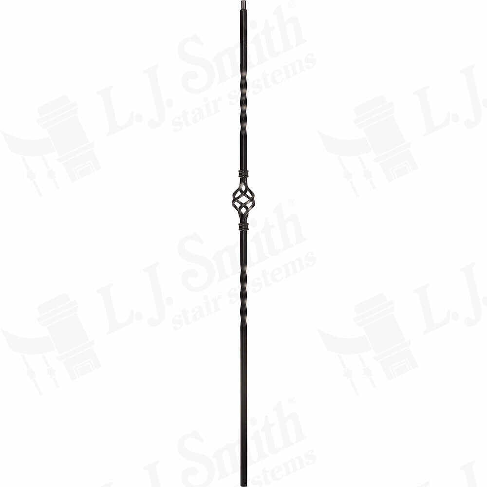 LIH-HOL1BASK44 — Single Basket Iron Baluster (1/2" Square Hollow)
