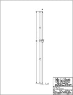 LIH-HOL1KNUC44 — Single Knuckle Iron Baluster (1/2" Square Hollow)