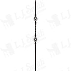 LIH-HOL2BASK44 — Double Basket Iron Baluster (1/2" Square Hollow)