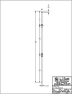 LIH-HOL2KNUC44 — Double Knuckle Iron Baluster (1/2" Square Hollow)