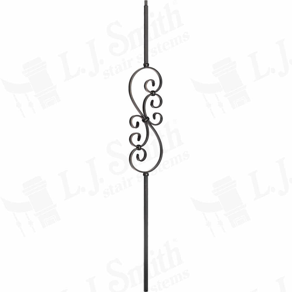 LIH-HOL50144 — Small Scroll Iron Baluster (1/2" Square Hollow)