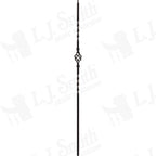 LIH-KW1BASK44 - Kneewall Single Basket 44" Iron Baluster (1/2" Square Hollow)