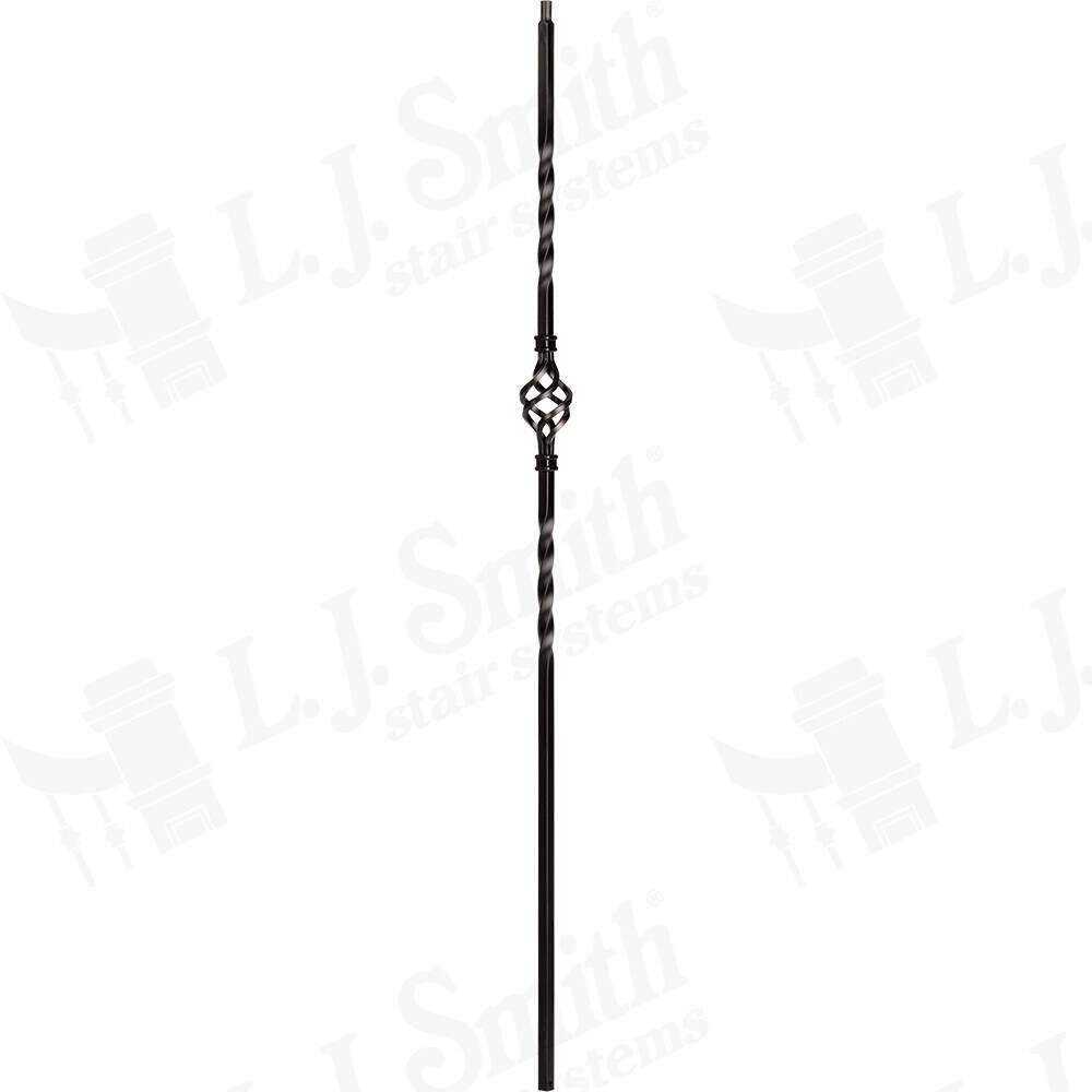 LIH-KW1BASK44 - Kneewall Single Basket 44" Iron Baluster (1/2" Square Hollow)