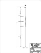 LIH-KW1TW44 - Kneewall Single Twist 44" Iron Baluster (1/2" Square Hollow)