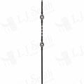 LIH-KW2BASK44 — Kneewall Double Basket 44" Iron Baluster (1/2" Square Hollow)