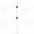 LIH-KW2BASK44 — Kneewall Double Basket 44" Iron Baluster (1/2" Square Hollow)