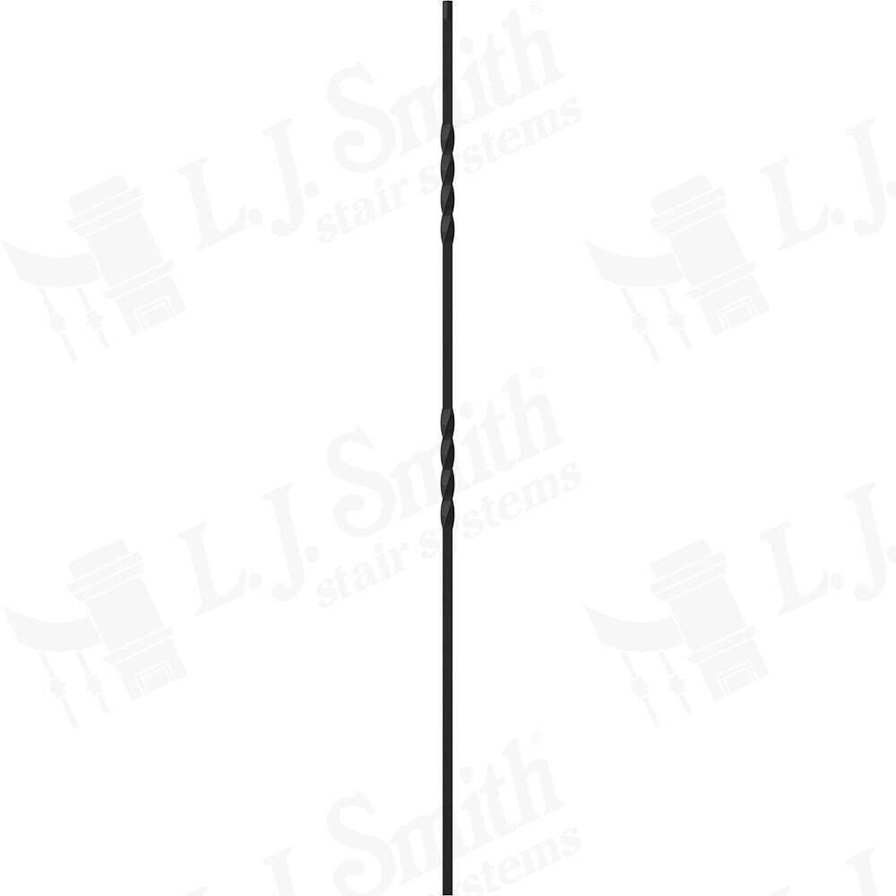 LIH-KW2TW44 - Kneewall Double Twist 44" Iron Baluster (1/2" Square Hollow)