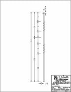 LIH-KW2TW44 - Kneewall Double Twist 44" Iron Baluster (1/2" Square Hollow)