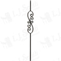 LIH-KW50144 — Kneewall Small Scroll 44" Iron Baluster (1/2" Square Hollow)