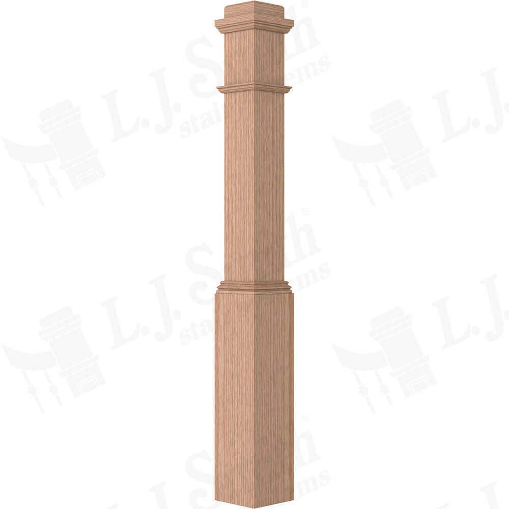 LJ-4091 - Plain Panel Traditional Box Newel 6-1/4" Square x 55"