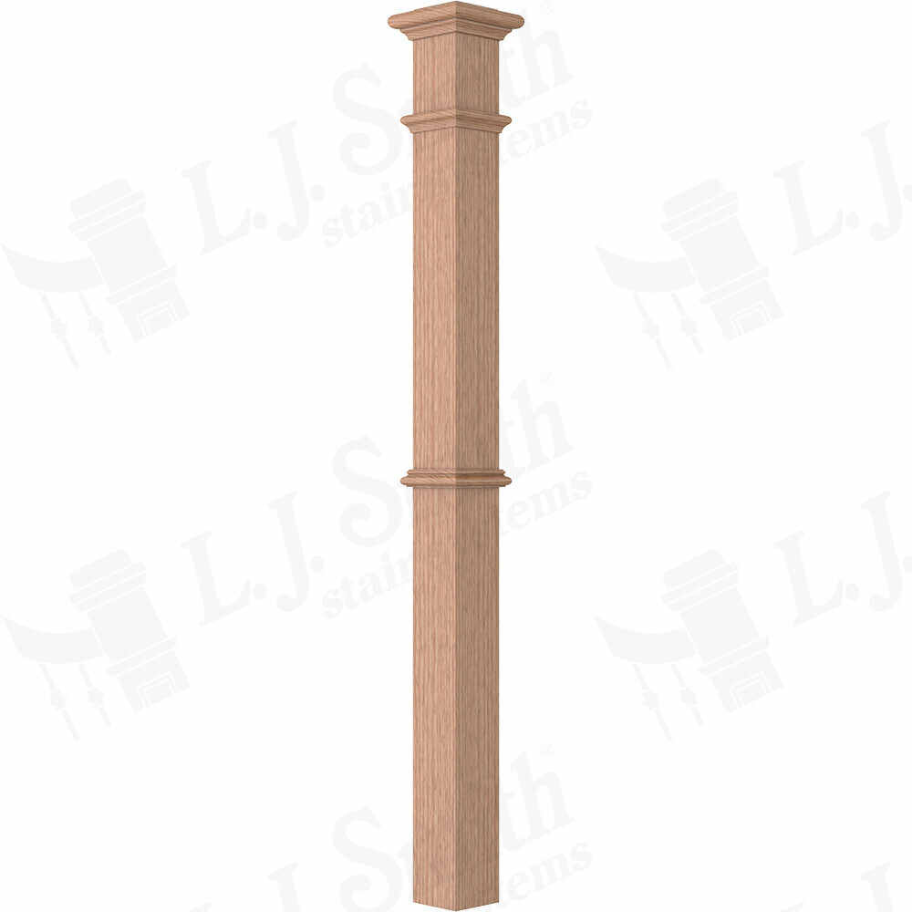 LJ-4392 Plain Panel IntermediateBox Newel 4-1/4" Square x 62"