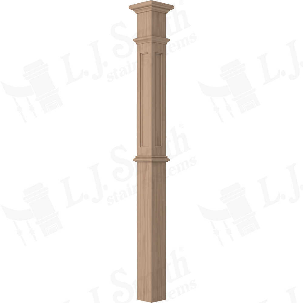 LJ-4394 - Recessed Panel Intermediate Box Newel 4-1/4" Square x 62"