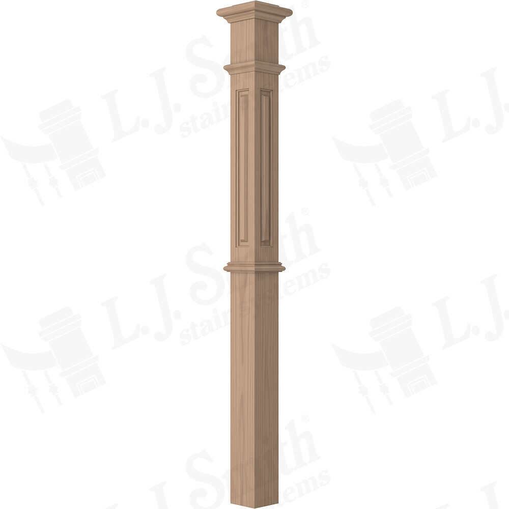 LJ-4395 - Raised Panel Intermediate Box Newel 4-1/4" Square x 62"