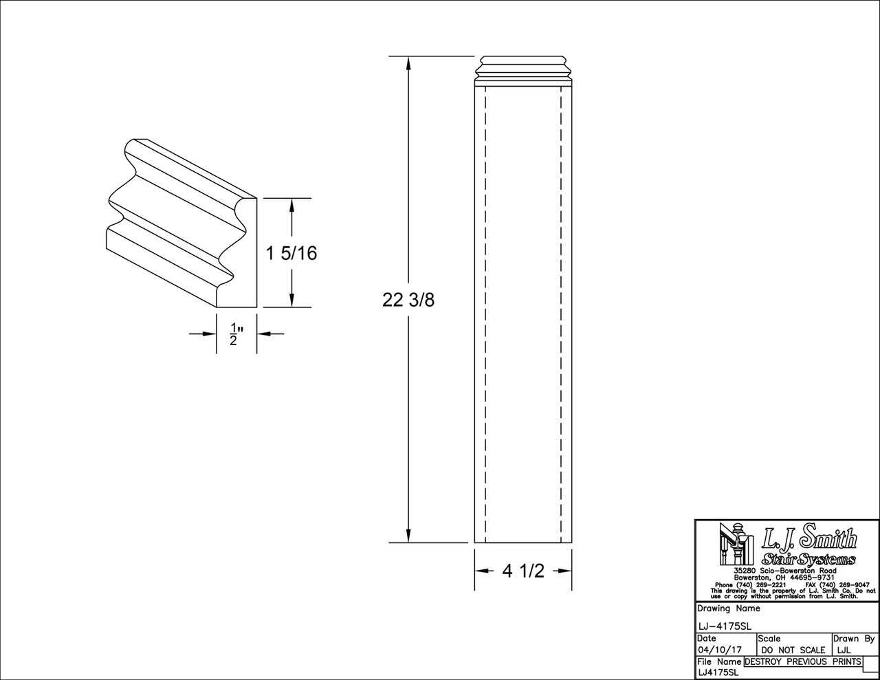 LJ-4175SL - Sleeve for 3-1/2" Square Solid Wood Box Newel