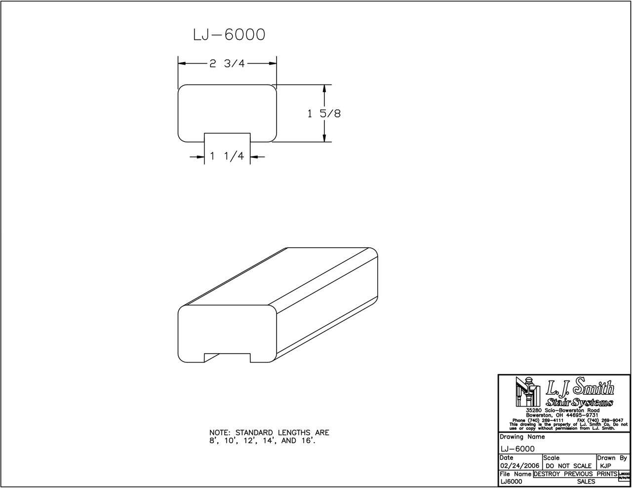 LJ-6002C-PL1 - Craftsman Style Handrail - Plowed 1-1/4"