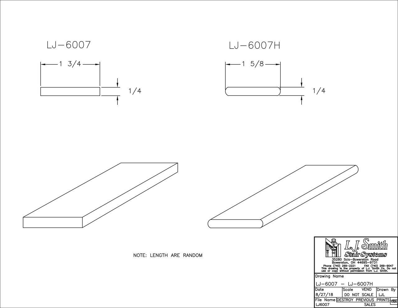 LJ-6007 —  Fillet - 1-3/4" Wide