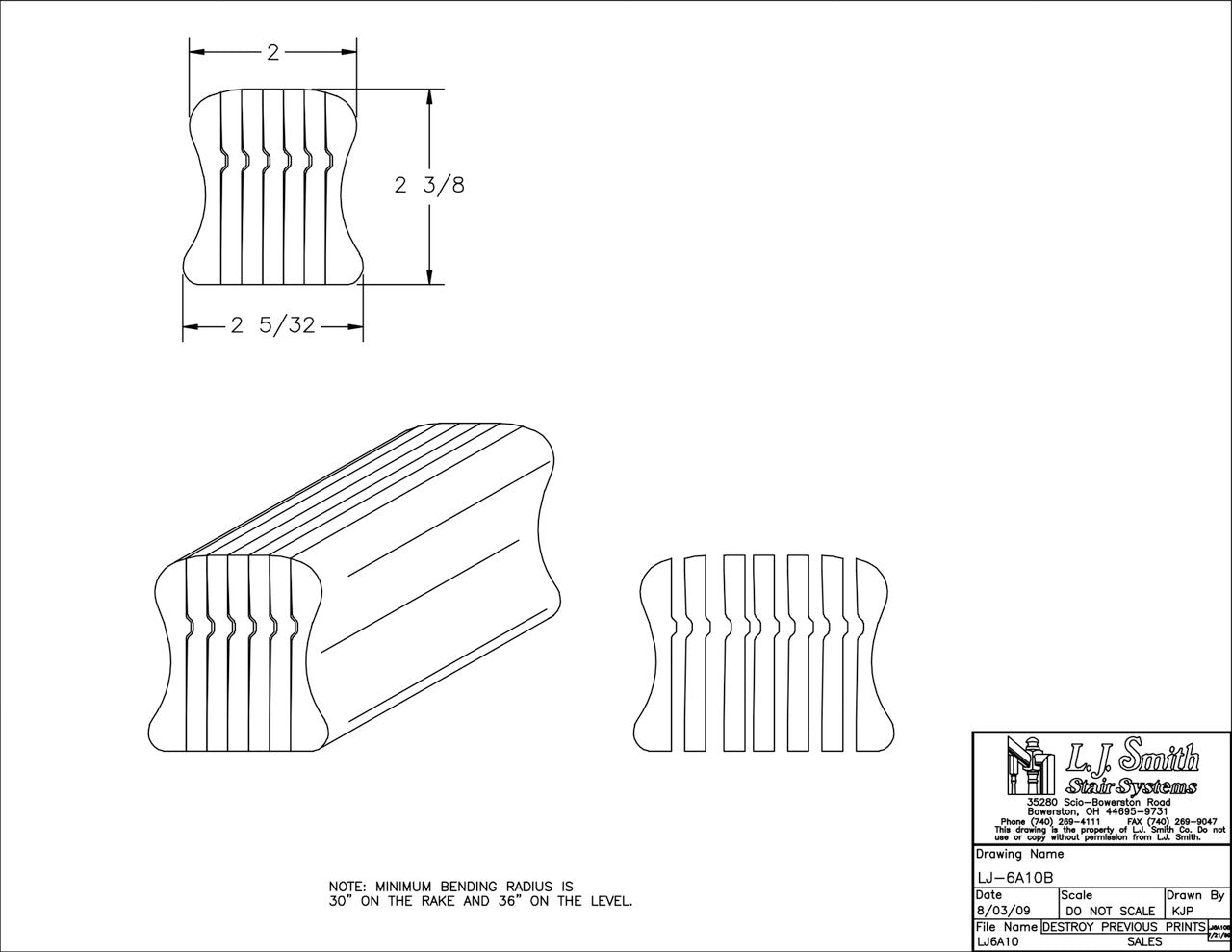 LJ-6A10B - Bending Wood Hand Rail - Non-Plowed