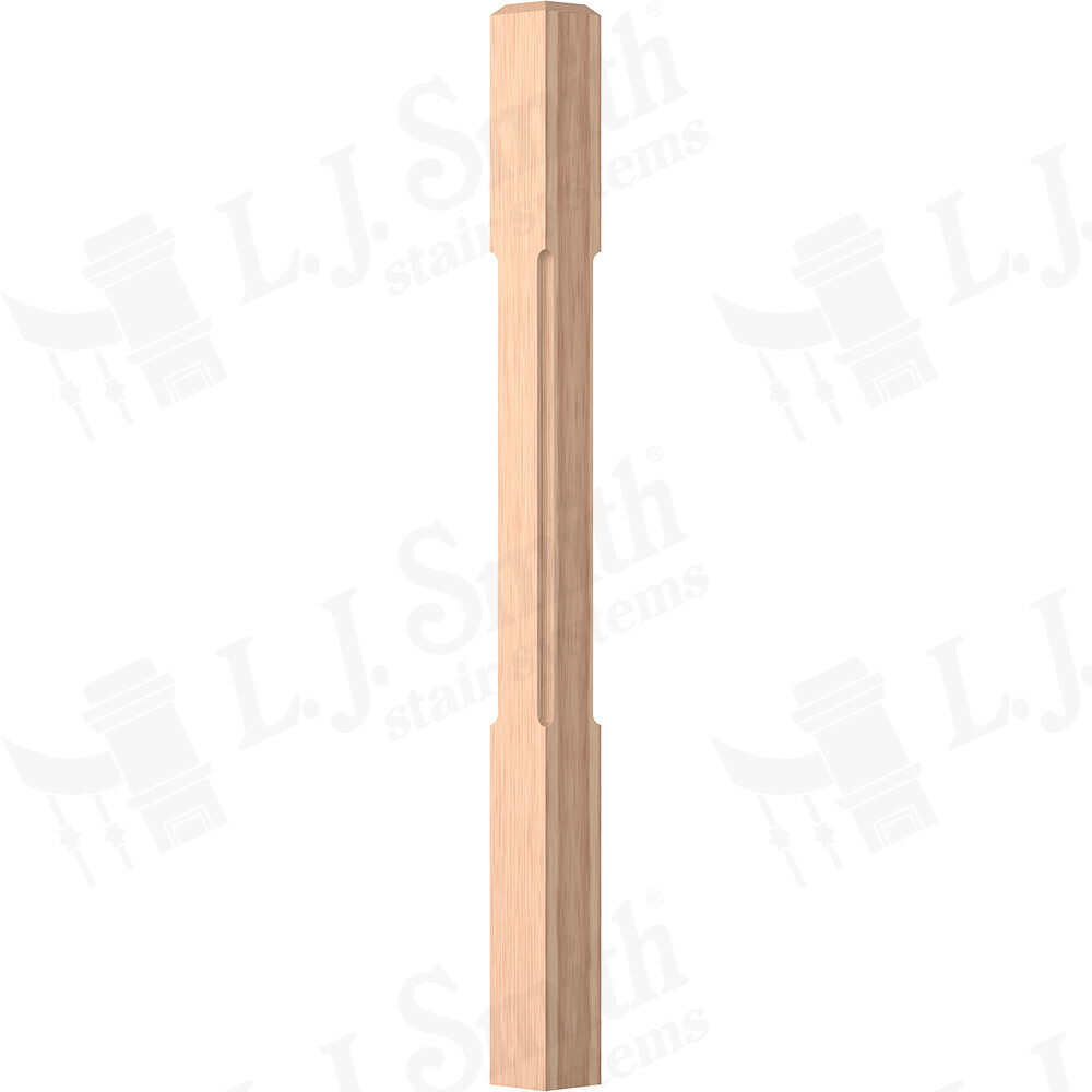 LJC-4000/4001 - Solid Chamfered Edge Craftsman Newel - 3-1/2" Square w/ Chamfered Top