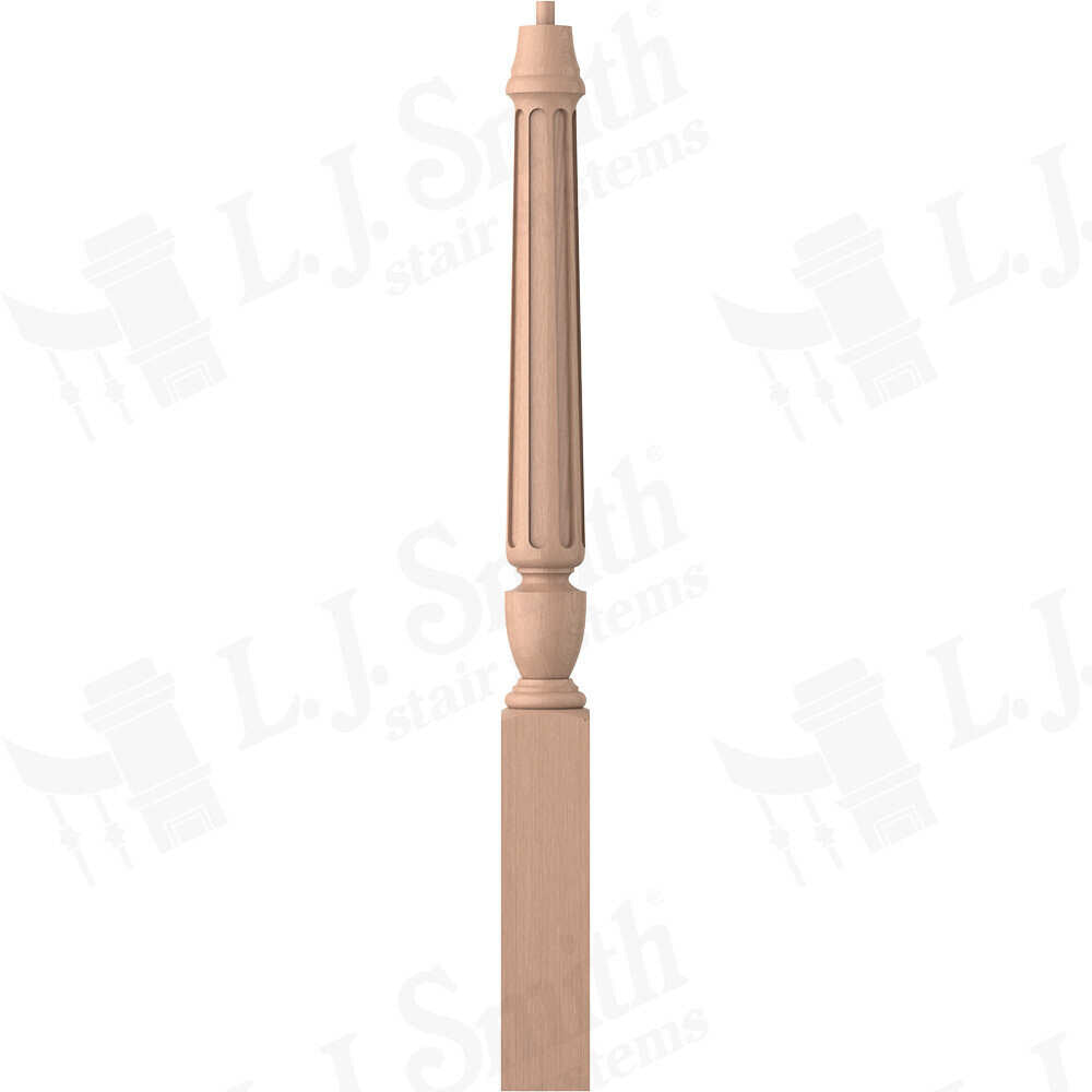 LJF-3010-44 - Regent Pin Top Fluted Newel - 3-1/2" Square x 44"