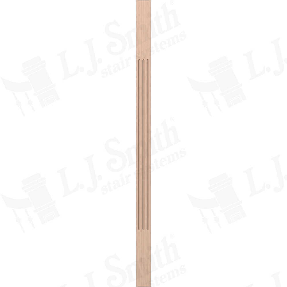 LJF-5360 — Solid Fluted Craftsman Wood Baluster - 1-3/4" Square