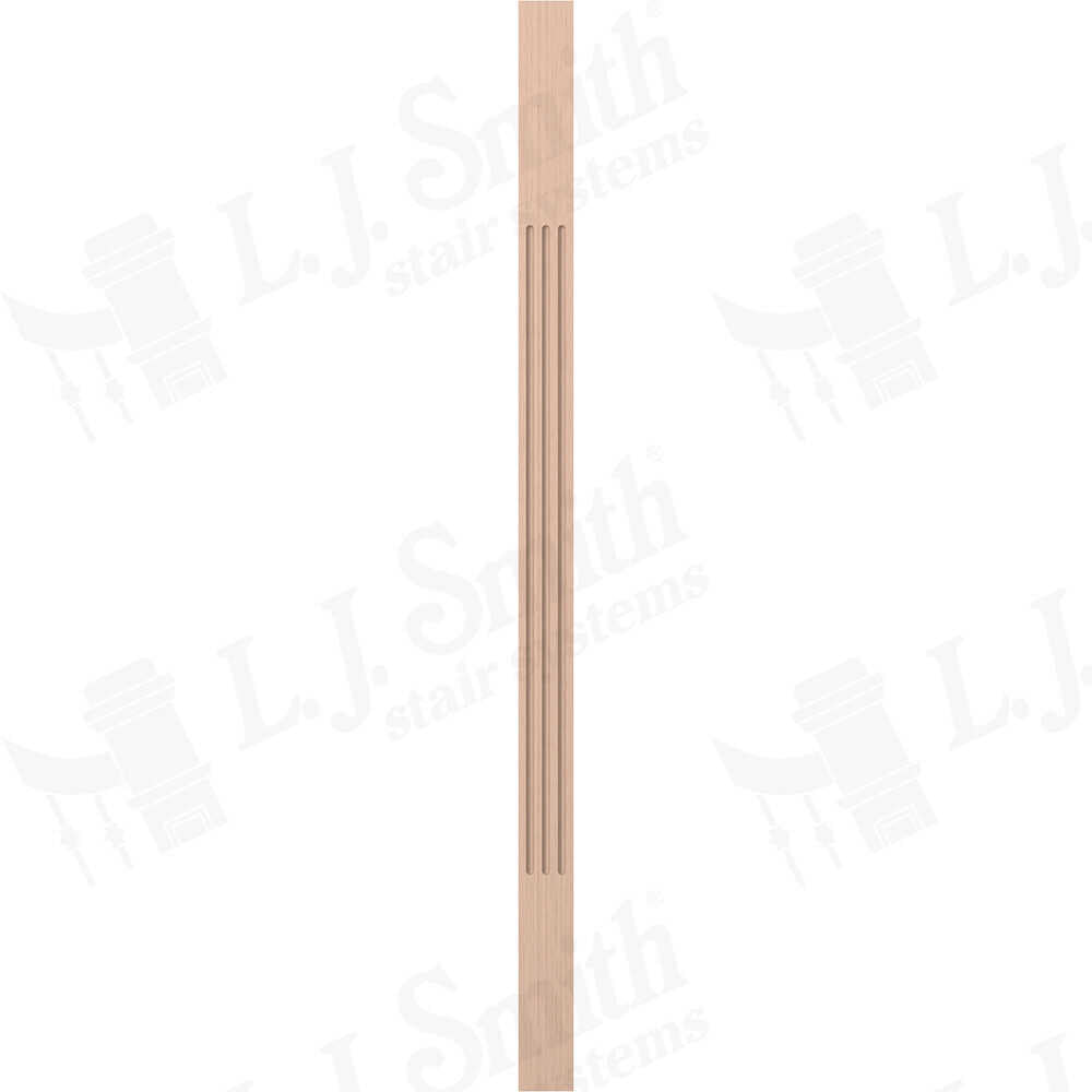 LJF-5360 — Solid Fluted Craftsman Wood Baluster - 1-3/4" Square