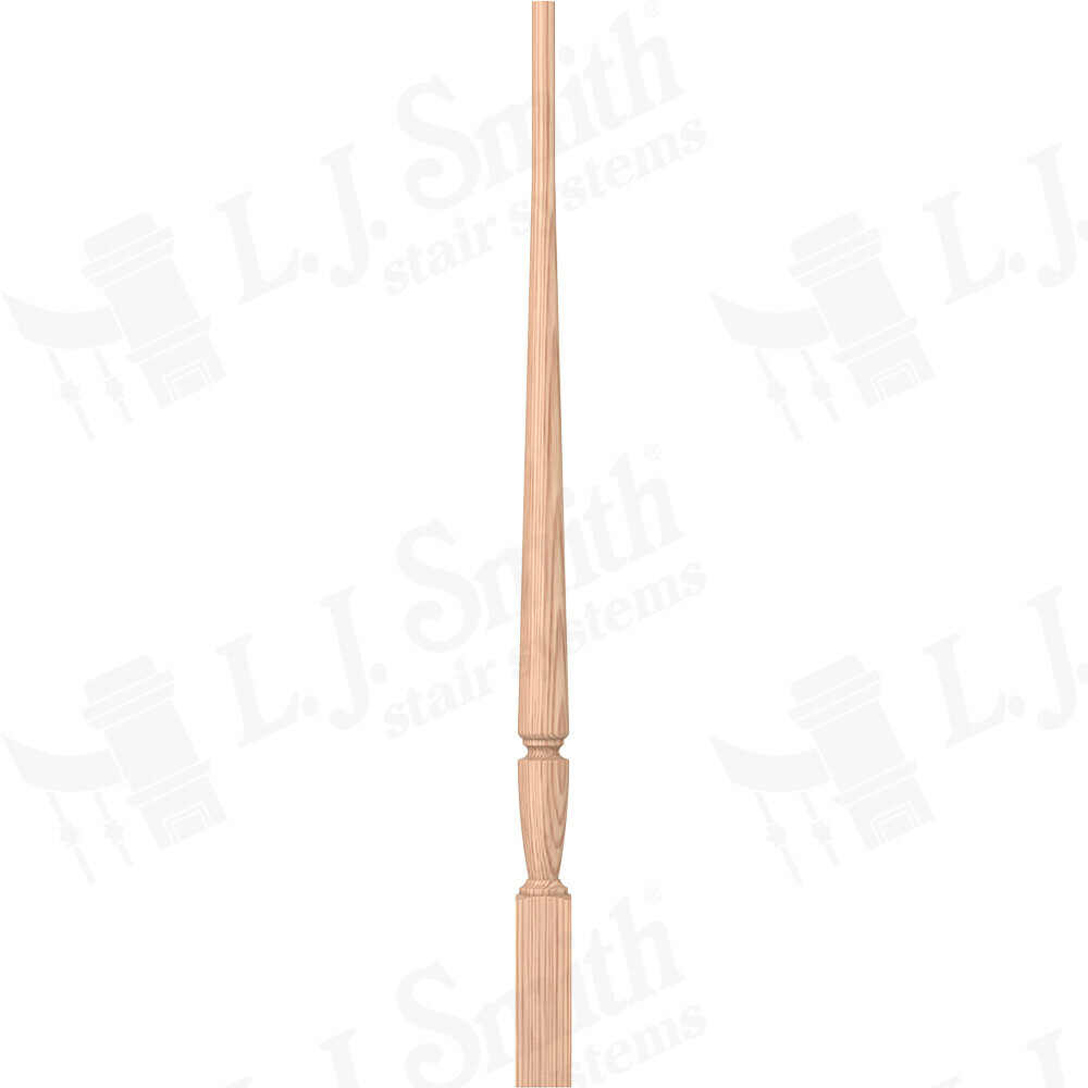 LJP-2015 - Regent Pin Top Baluster - 1-3/4" Square - 28" Fixed Turning Length - Variable Bottom Block