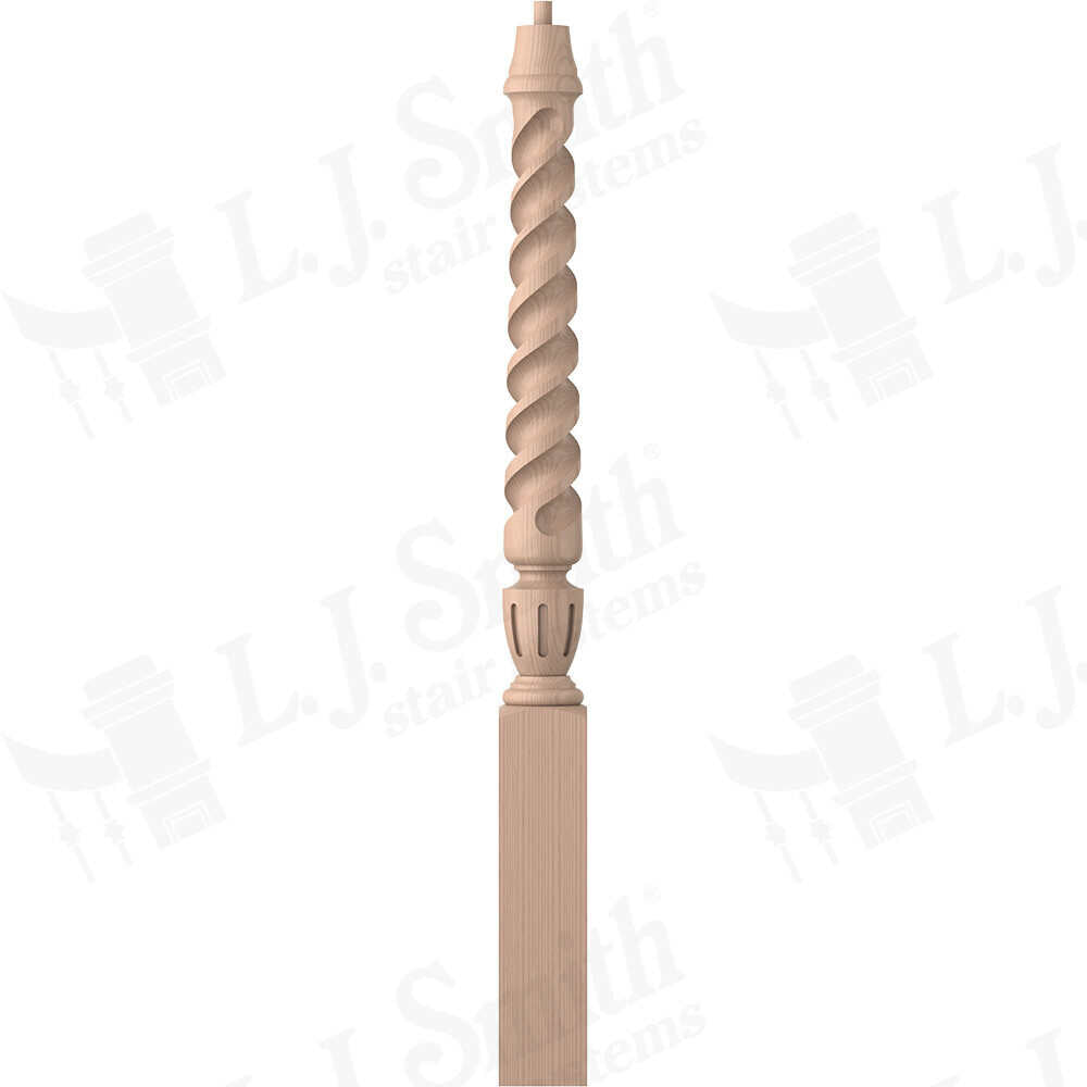 LJT-3010-44 - Regent Pin Top Twist Newel - 3-1/2" Square x 44"